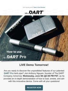 [LIVE Product Demo Tomorrow] Using The DART Pro