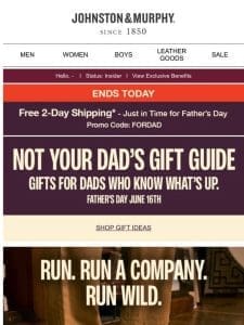 Last Call on FREE 2-Day Shipping Before Father’s Day