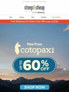 Latest Cotopaxi delivery up to 60% off