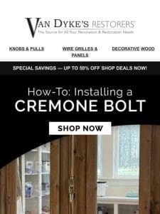 Learn More ? Cremone Bolt Installation