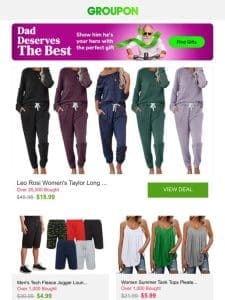 Leo Rosi Women’s Taylor Long Sleeve and Jogger Lounge Set (S-2XL) and More