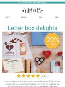 Letter box hampers exclusive ?