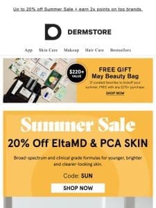 Limited time only! 20% off EltaMD & PCA SKIN — Summer Sale is ON