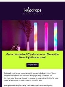 Live NOW on Indiegogo: Flash deal on Moonside Neon Lighthouse