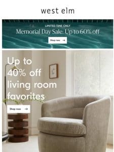 Living room faves | up to 40% OFF