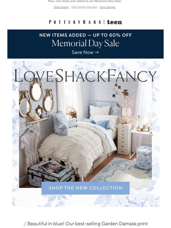 LoveShackFancy x Pottery Barn Dorm