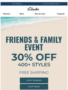 MAJOR SAVINGS: 30% OFF 400+ styles