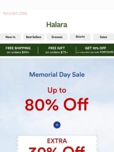 MEMORIAL DAY MONDAY SALE: Up to 50% off + extra 30% off