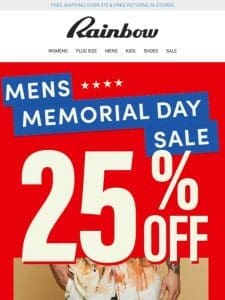 MENS 25% OFF ? Memorial Day Weekend Drip ?