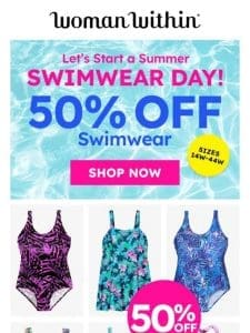 Make A Splash! 50% Off Swimwear Ends Tonight!