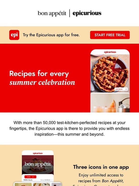 Make this 4th of July delicious with the Epicurious app