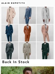 Many Suits Back in Stock / Father’s Day Sale – $49 Cocoa | $59 Royal 2 Button | $79 Deep Blue Plaid | $79 Golden Brown Plaid