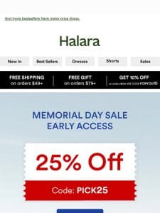 Memorial Day Sale 25% off + MORE