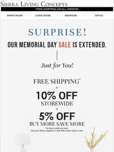 Memorial Day Sale Extended!