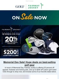 Memorial Day Sale! Up to $200 off custom clubs