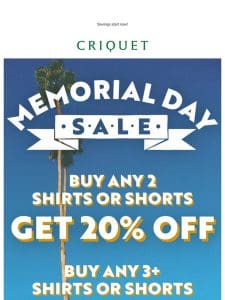 ???Memorial Day Sale: Up to 25% Off