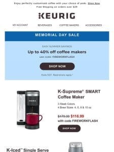 Memorial Day Sale: Up to 40% Off Coffee Makers ?