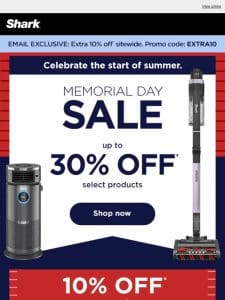 Memorial Day Sale—Up to 30% off.