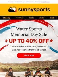 Memorial Day: Up to 40% Off Water Sports Gear!