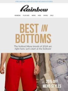 Mens Bottoms At 25% OFF   The Hottest Trends Of 2024