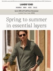 Men’s essential spring to summer layers are here!