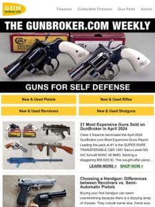 Most Expensive Guns Sold in April plus Self Defense and Training Tips