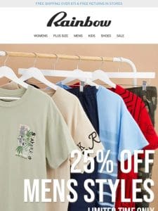 Must-Have Mens Styles ? 25% OFF