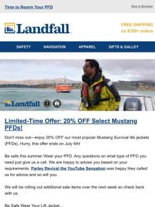 Mustang PFDs 20% OFF @ Landfall