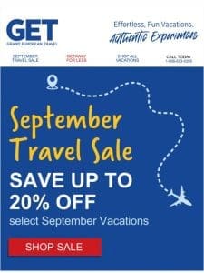 NEW! 20% Off September Adventures