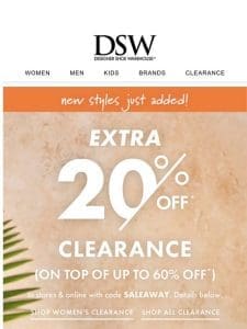 NEW CLEARANCE + EXTRA 20% OFF ?