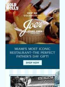 NEW! Joe’s Stone Crab on Goldbelly TV!