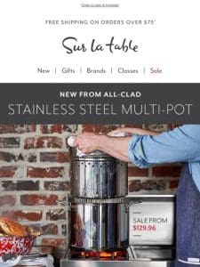 NEW from All-Clad: The versatile， high-performance Multi-Pot.