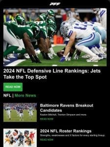 NFL Defensive Line Rankings， Fantasy Dynasty Rookie Top 60， Draft TE Summer Scouting