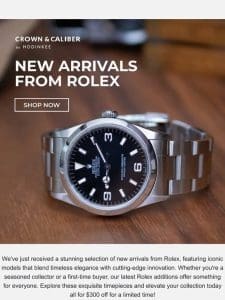 New Arrivals From Rolex