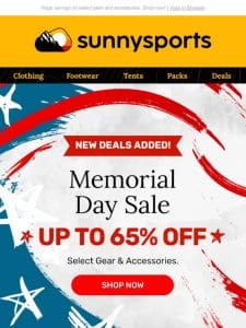 New Deals Added! Up to 65% Off Memorial Day Sale!