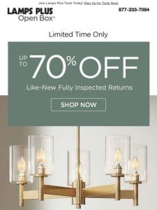 New Deals on Fully-Inspected Returns! Up to 70% Off