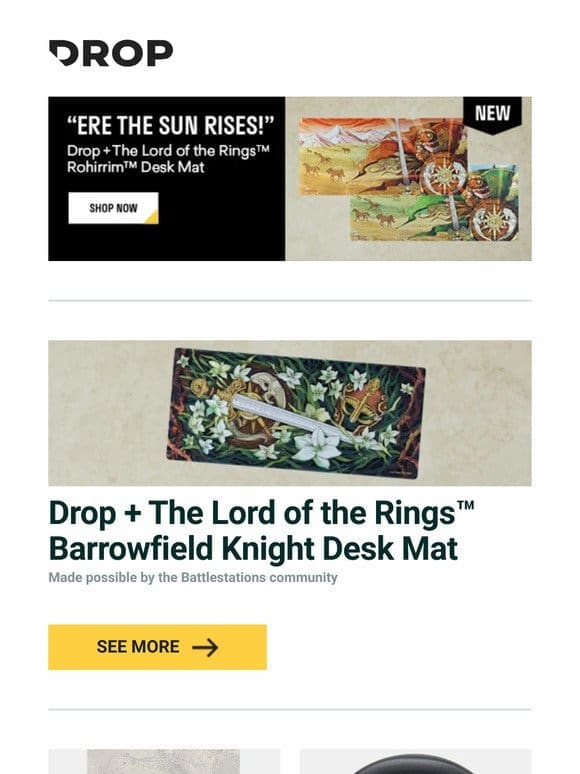 New Drop + The Lord of the Rings™ Desk Mats Are Here | Plus， Shop Recommended Products