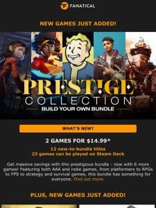 New Games Added! The Prestige Bundle just got more prestigious ⚜️