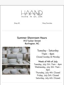 New Open Hours and Workshops at Haand Ceramics