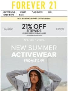 New Summer Activewear from $12.99  ‍♀️