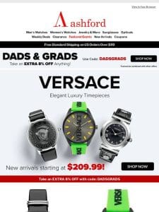 New Versace Watches Starting at $209.99!