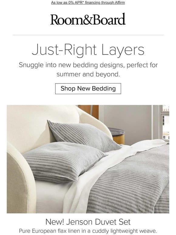 New bedding in luxurious fabrics