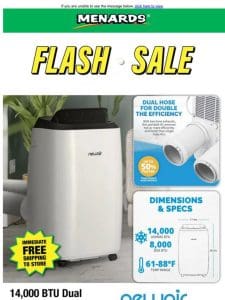 Newair® 12，000 BTU Portable Air Conditioner ONLY $249.99 After Rebate*!