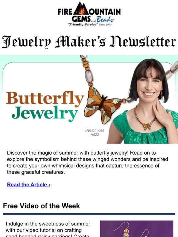Newsletter for Jewelry Makers: Discover the Butterfly Trend in Jewelry Making