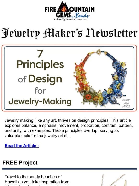 Newsletter for Jewelry Makers: Learn the 7 Principles of Design