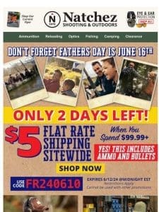 Only 2 Days Left for $5 Flat Rate Shipping