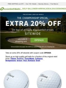 Open Championship Extra 20% Sale Ends Soon!