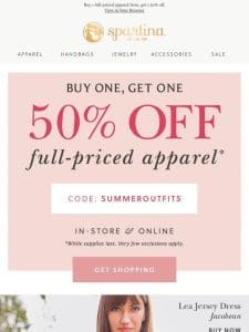 Open for 50% OFF New Apparel