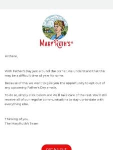 Opt-out of Father’s Day communication