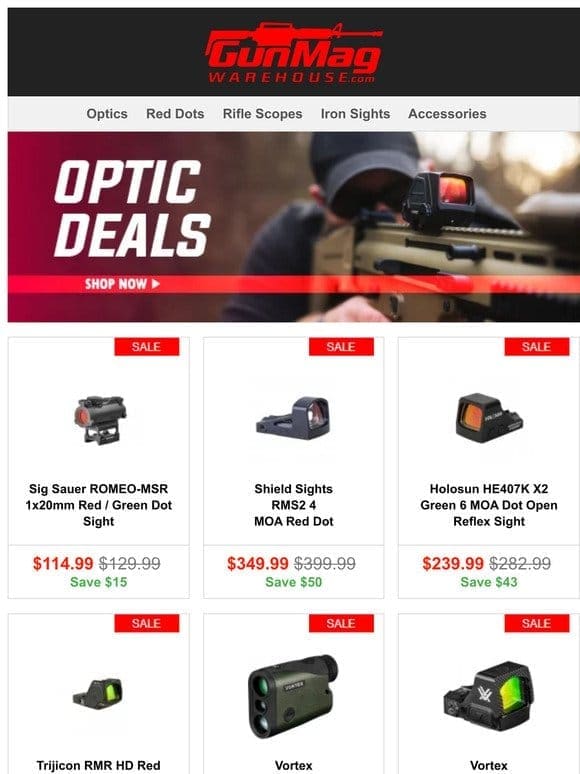 Optics Here， Get Your Optics Here! | Sig ROMEO-MSR Red Dot Sight for $115